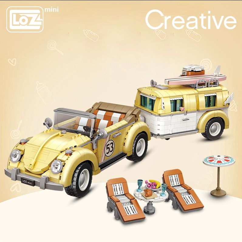 LOZ 1130 - Auto mit Campingwagen