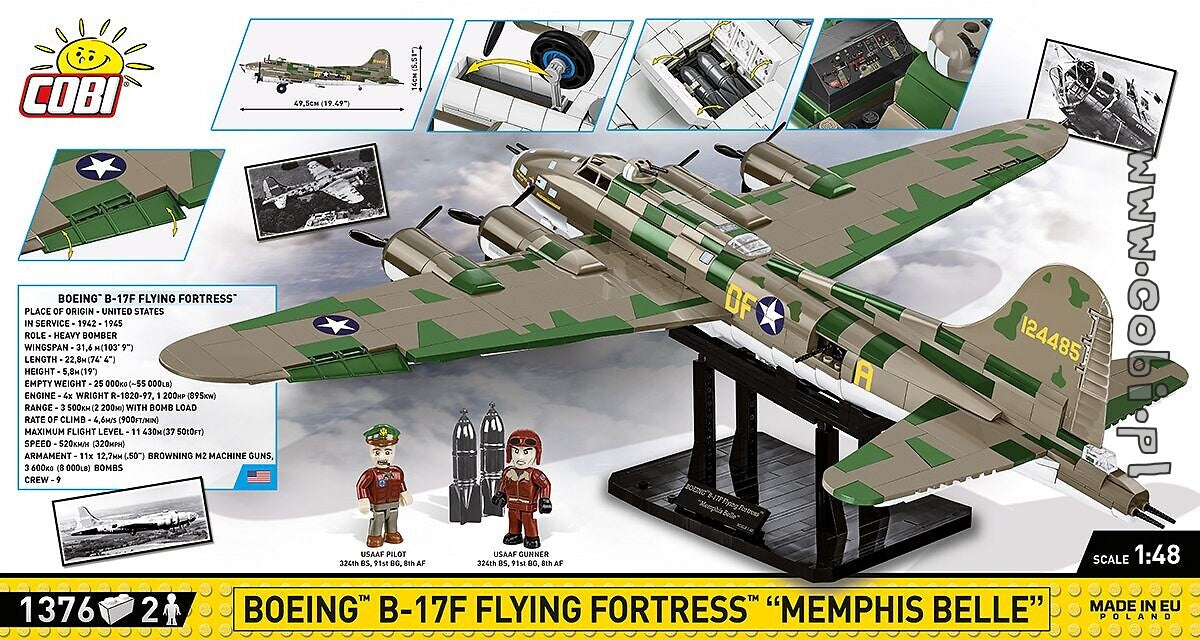 Cobi 5749 - Boeing B-17F Flying Fortress "Memphis Belle" - Executive Edition