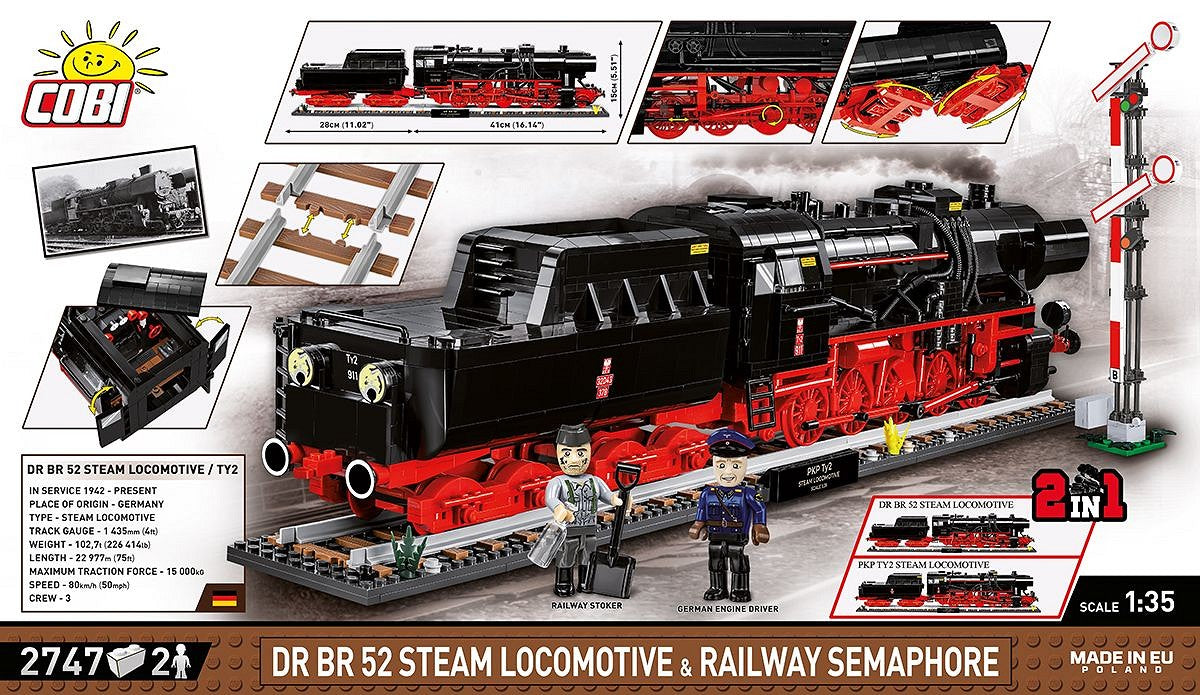 Cobi 6287 - Dampflokomotive BR 52 der DRB inkl. Signal  EXECUTIVE EDITION