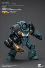 Laden Sie das Bild in den Galerie-Viewer, Warhammer The Horus Heresy Actionfigur 1/18 Tartaros Terminator Squad Terminator With Heavy Flamer And Chainfist 12 cm
