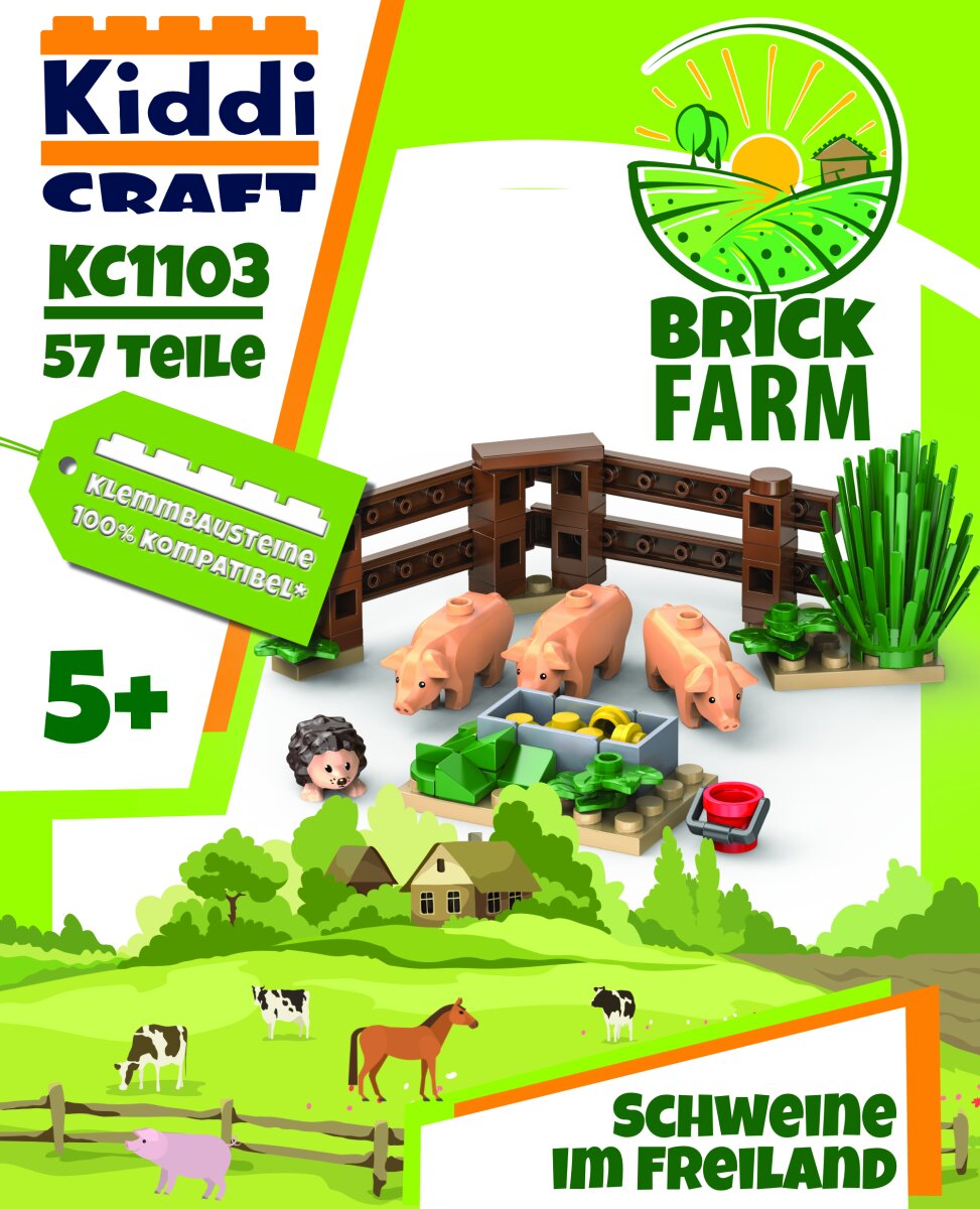 Kiddicraft - KC1103 - Schweine im Freiland