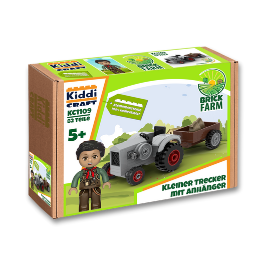 Kiddicraft - KC1109 - Kleiner Trecker mit Anhänger