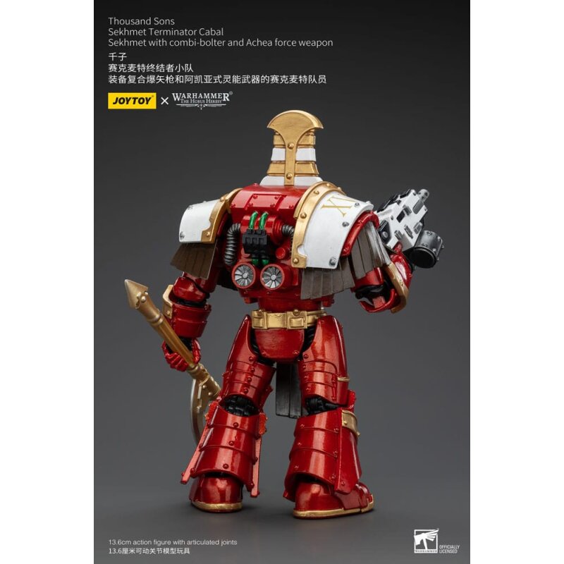 Warhammer The Horus Heresy Actionfigur 1/18 Thousand Sons Sekhmet Terminator Cabal Sekhmet with Combi-Bolter and Achea Force Weapon 14 cm