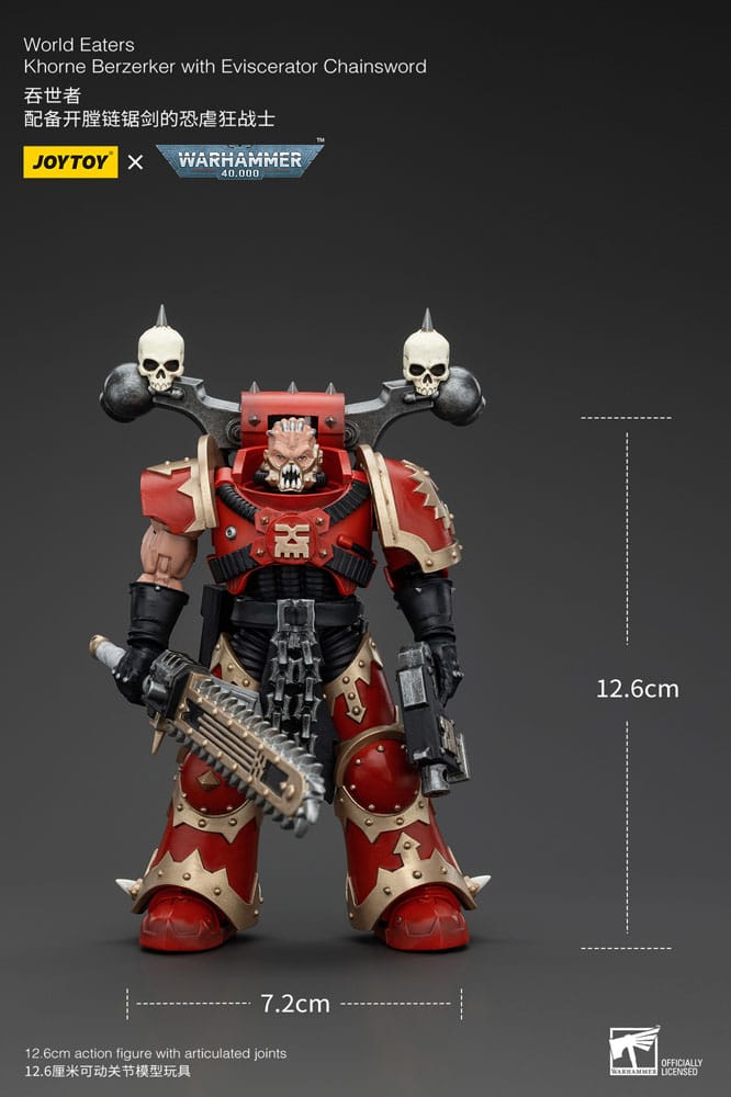 Warhammer 40k Actionfigur 1/18 World Eaters Khorne Berzerker with Eviscerator Chainsword