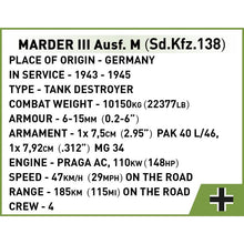 Laden Sie das Bild in den Galerie-Viewer, Cobi 2282 - Marder III Ausf.M (Sd.Kfz.138)
