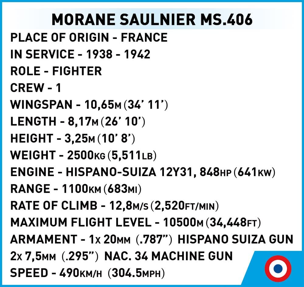 COBI 5724 - Morane-Saulnier MS.406