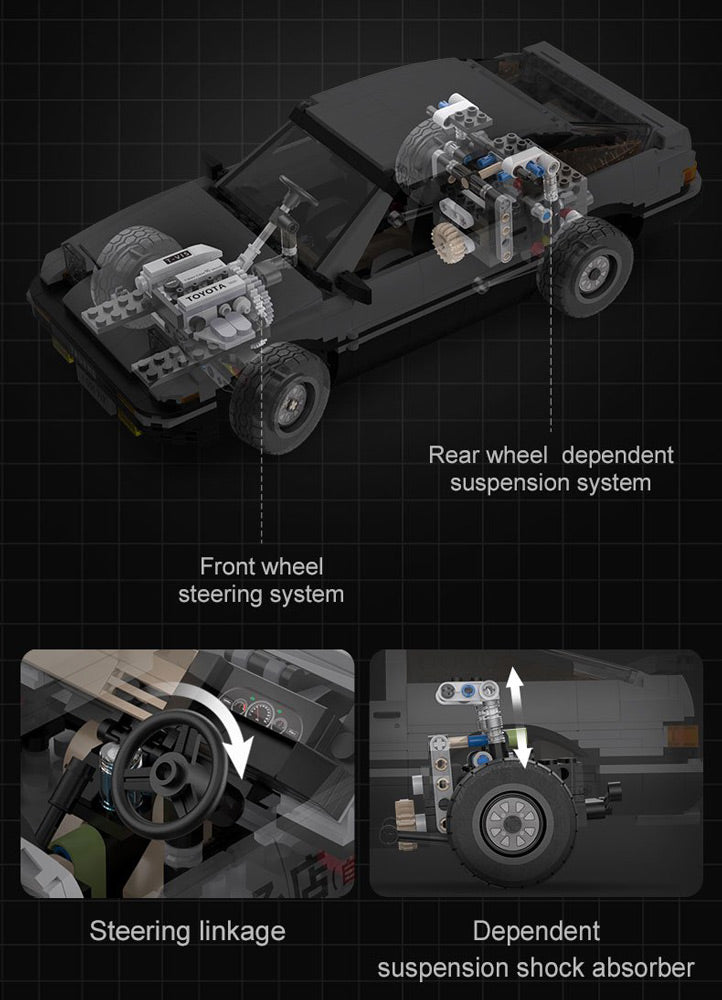 Cada C61024W - Initial-D Toyota AE86 Trueno (1324 Teile)